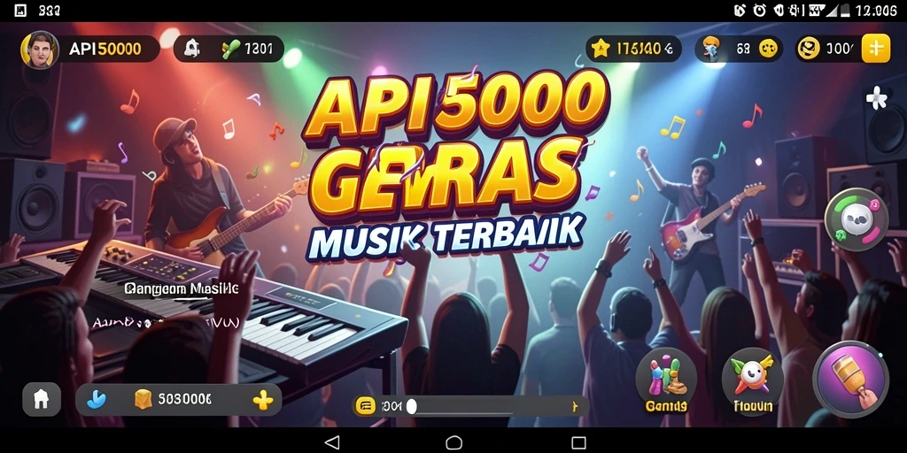Screenshot gameplay API5000 yang menunjukkan antarmuka musik yang menarik.