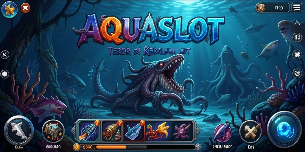 Screenshot AQUASLOT menampilkan suasana gameplay yang menyeramkan dan penuh ketegangan.