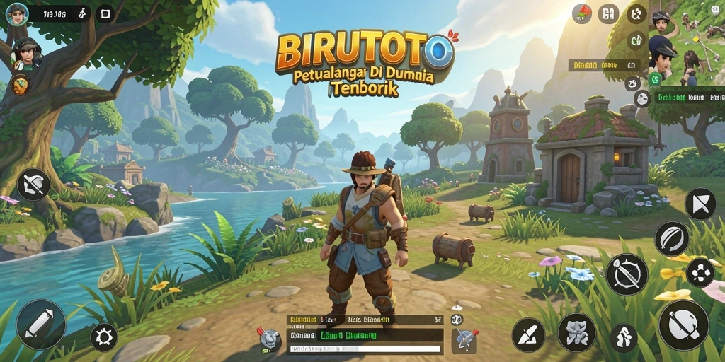 Gameplay BIRUTOTO menampilkan eksplorasi dunia terbuka yang luas dan menakjubkan.
