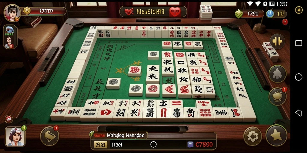 Tampilan menarik dari gameplay Mahjong di C7890.