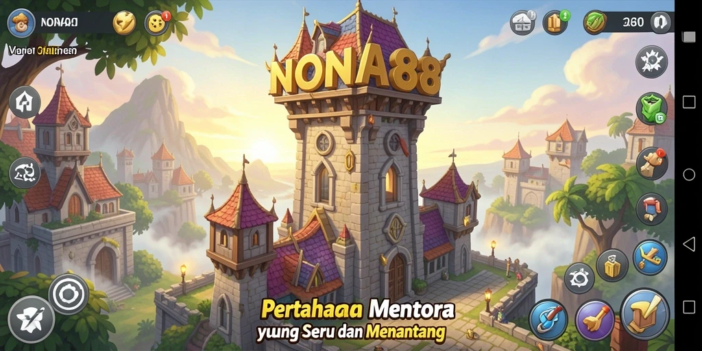 Tampilan menarik dari gameplay NONA88 dengan strategi Tower Defense yang mendebarkan.