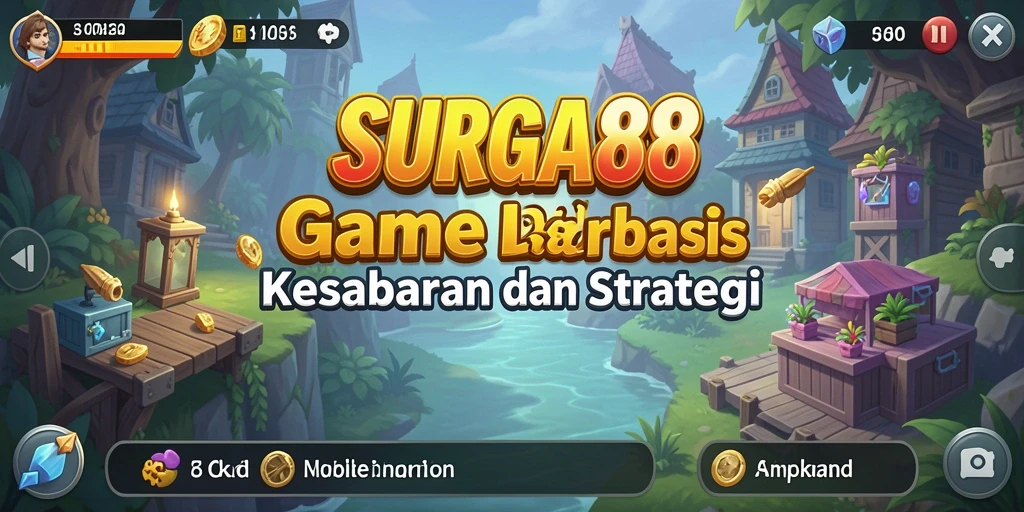 Screenshot SURGA88 menampilkan gameplay santai dengan sumber daya yang berkembang.