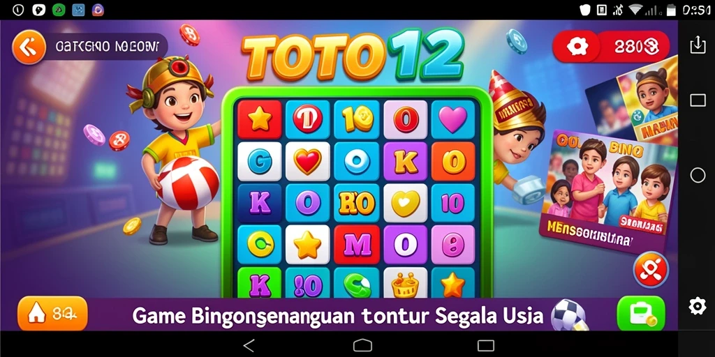 Screenshot gameplay TOTO12 dengan suasana seru Bingo.
