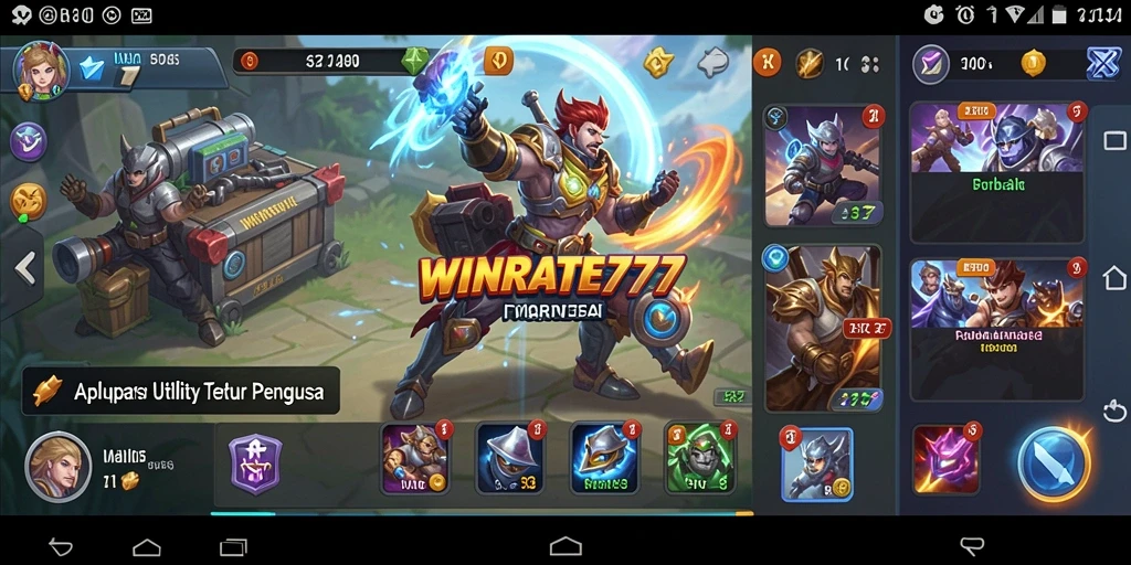 Screenshot utama WINRATE777 menampilkan tampilan antarmuka aplikasi Utility.