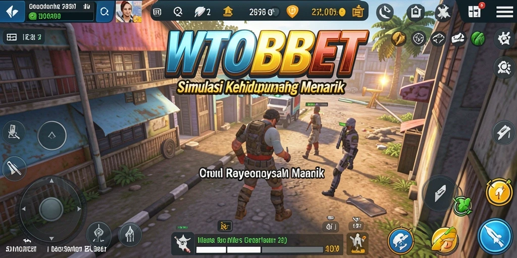 Tangkapan layar gameplay WTOBET menampilkan interaksi karakter yang dinamis.